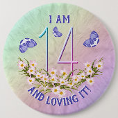 第14誕生日レインボーガーデンお祝い賞 缶バッジ (正面)