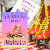 第14誕生日レトロローラースケート紫サンビーム 招待状