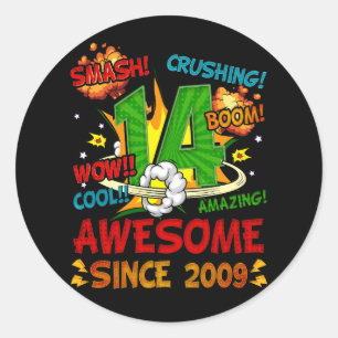 第14誕生日漫画スタイル2009 14素晴らしYeから ラウンドシール