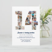 第14誕生日第14カスタム号写真コラージュ 招待状 (スタンド正面)