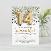 第14誕生日紙吹雪招待状 招待状 (スタンド正面)