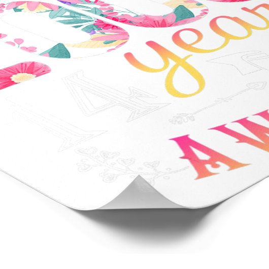 第14誕生日8月の女の子のための生まれ花の贈り物 ポスター (角)