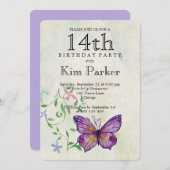 第14誕生日 招待状 (正面/裏面)