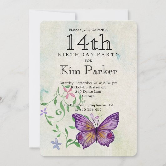 第14誕生日 招待状 (正面)