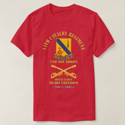 第14騎兵連隊Cav Br第2戦隊オペラット Tシャツ (デザイン正面)