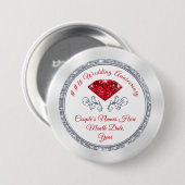 第15または安く第40記念パーティーはピンを支持します 缶バッジ (正面&裏面)