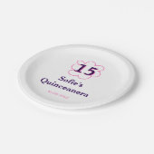 第15回キンセアニェラハッピーバースデーピンクパープルデート ペーパープレート (アングル)