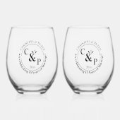 第15回クリスタル結婚ズ記念日 ステムなしワイングラス (正面)