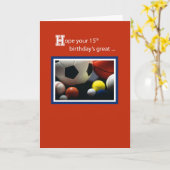 第15回スポーツ誕生日、ボール、赤 カード (黄色い花)