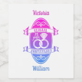 第15回伝統的結晶結婚記念日 ワインラベル (シングルラベル)