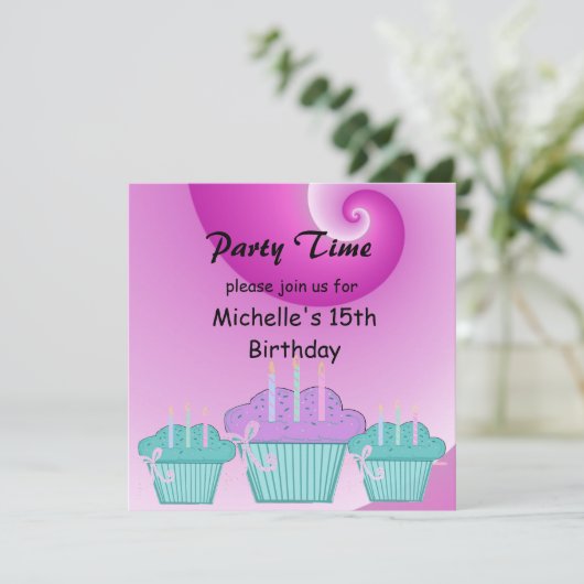 第15回誕生日パーティーへの招待 招待状 (スタンド正面)