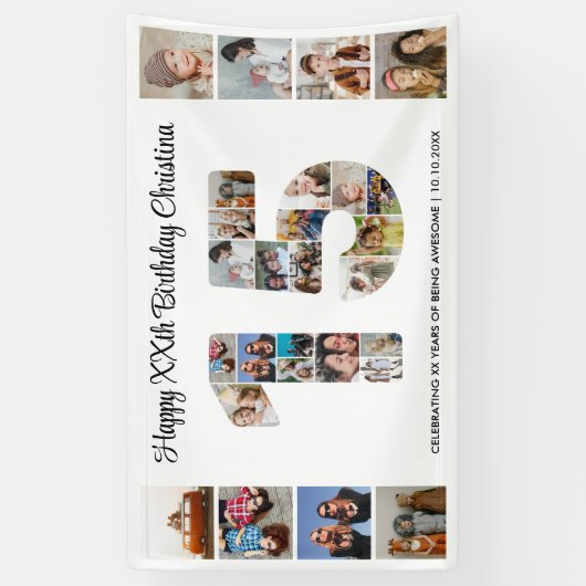 第15回誕生日パーティー第15回写真コラージュ 横断幕 (縦)