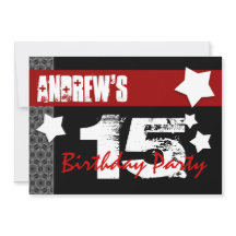 第15彼のための誕生日のモダン赤く白い黒W10B