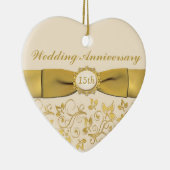 第15結婚記念日のクリスマスのオーナメント セラミックオーナメント (右)