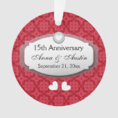 第15記念日の結婚記念日赤いZ12 オーナメント (正面)