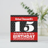 第15誕生会の黒の赤い白W10A 招待状 (スタンド正面)