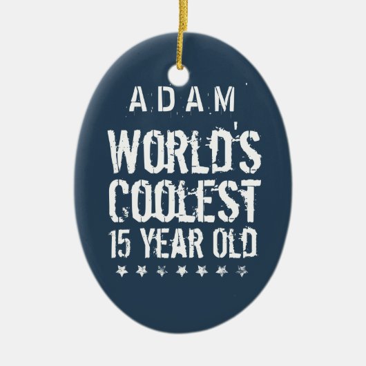 第15誕生日の世界で最もクールな15歳海軍T40 セラミックオーナメント (正面)