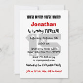 第15誕生日の白黒 招待状 (裏面)