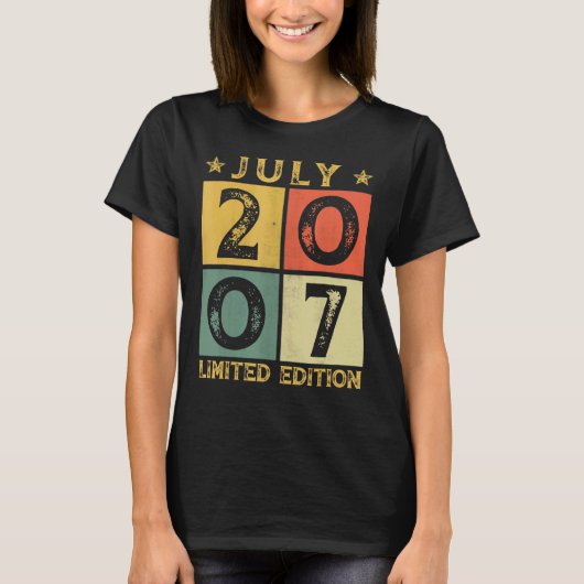 第15誕生日の装飾2007年7月15歳 Tシャツ (正面)
