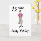 第15誕生日カード（少年） カード (黄色い花)