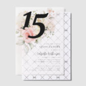 第15誕生日キンセアニェラフローラ水彩パーティー ベラム紙招待状 (オフセット (招待状))