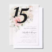 第15誕生日キンセアニェラフローラ水彩パーティー ベラム紙招待状 (オフセット)