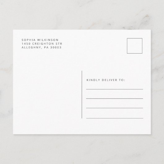 第15誕生日キンセアニェラ素朴フローラ インビテーションポストカード (裏面)