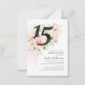 第15誕生日キンセアニェラ素朴フローラ ノートカード (正面)