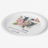 第15誕生日キンセアニェラ素朴フローラ ペーパープレート (アングル)