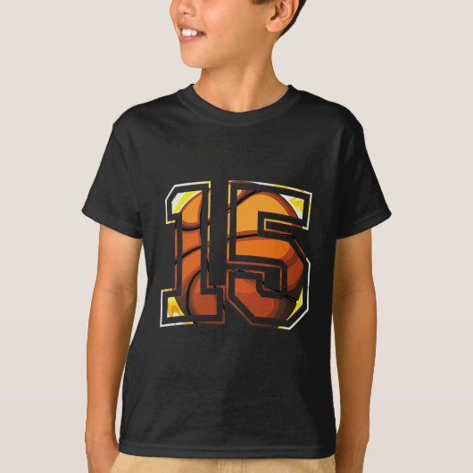 第15誕生日バスケットボールギフト選手15位 Tシャツ (正面)