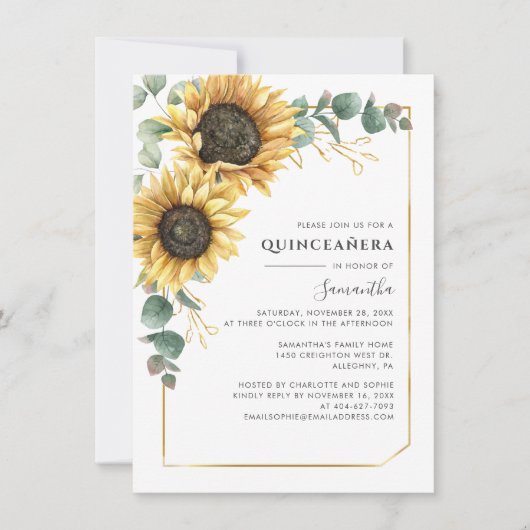 第15誕生日フローラユーカリキンセアニェラパーティー 招待状 (正面)