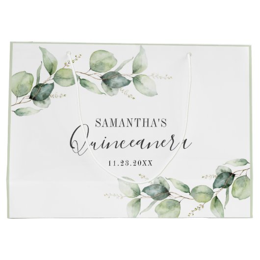 第15誕生日ユーカリプスグリーンリーキンセアニェラ ラージペーパーバッグ (裏面)