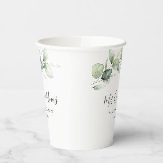 第15誕生日ユーカリプスグリーンリーキンセアニェラ 紙コップ (左)