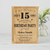 第15誕生日招待状ウ素朴ッド 招待状 (スタンド正面)