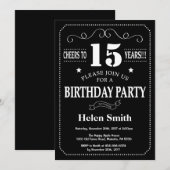 第15誕生日招待状黒板 招待状 (正面/裏面)