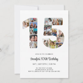 第15誕生日第15カスタム号写真コラージュ 招待状