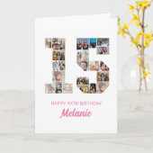 第15誕生日第15号写真コラージュパーソナライズされた カード (黄色い花)