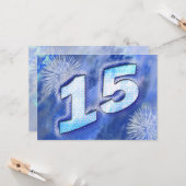 第15誕生日花火付き カード (正面/裏面インサイチュ)