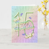 第15誕生日蝶と花カード カード (黄色い花)