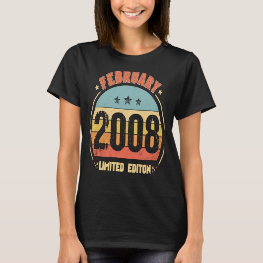 第15誕生日2008素晴らし年2月以来レトロ15 Tシャツ (正面)