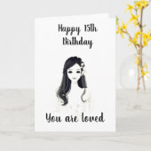 ****第15誕生日****私たちの「愛らしい若い女性」** カード (黄色い花)