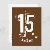 第1510代の誕生日救日付グランジ星 案内ポストカード (正面/裏面)