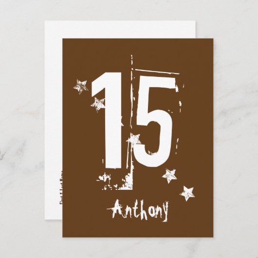 第1510代の誕生日救日付グランジ星 案内ポストカード (正面/裏面)