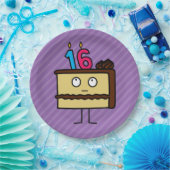 第16お誕生日ケーキ(ろうそくあり) ペーパープレート (パーティー)