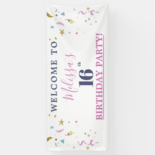 第16回バースデーパーティーへようこそ 横断幕 (縦)