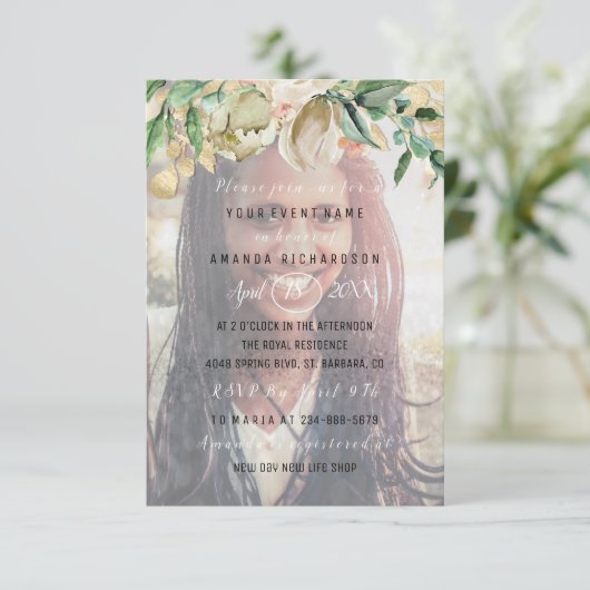 第16回バースデーパーティー写真花金ゴールド卒業 招待状 (スタンド正面)