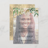 第16回バースデーパーティー写真花金ゴールド卒業 招待状 (正面/裏面)