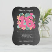 第16回バースデーパーティーChalkboard絵を描フローラ 招待状 (スタンド正面)