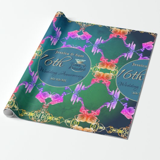 第16回ワックス&スタティスフラワー結婚ズ記念日 ラッピングペーパー (アンロールド)