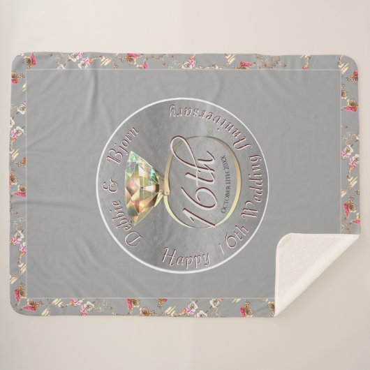 第16回結婚ワックスペリドット記念日 シェルパブランケット (正面(横))